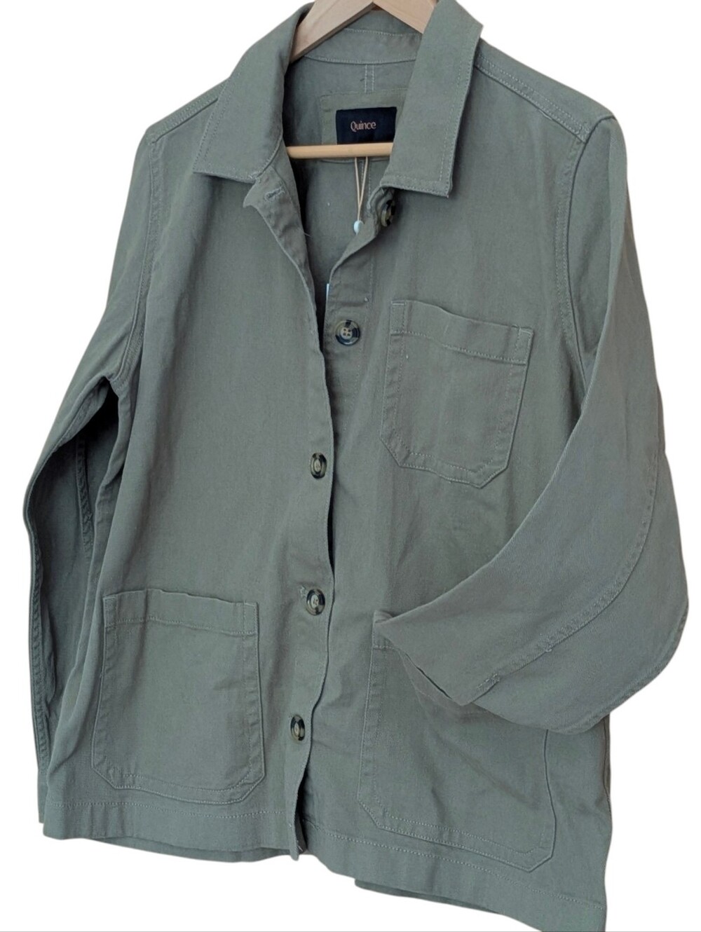 NWT Quince Organic Comfort Stretch Chore Jacket L Cotton Gorpcore Shacket - Picture 4 of 8